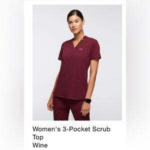 Jaanuu Women's Burgundy Scrub Top